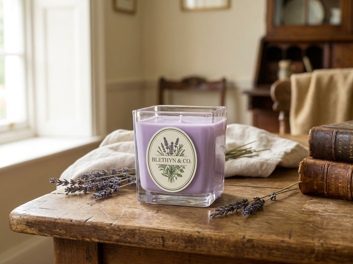 Lavender and basil soy wax candle 160g jar