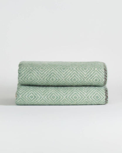 Wool throw blanket VENEZIA Mint