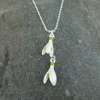 Snowdrop White Flower Pendant Necklace
