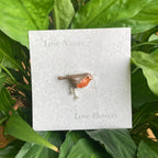 Robin Bird Enamelled Animal Brooch