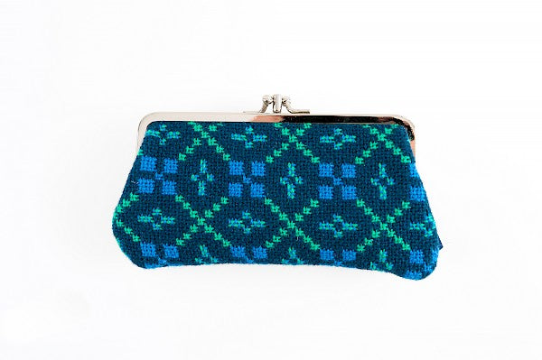 Welsh heritage Navy Green - Double Clasp Purse