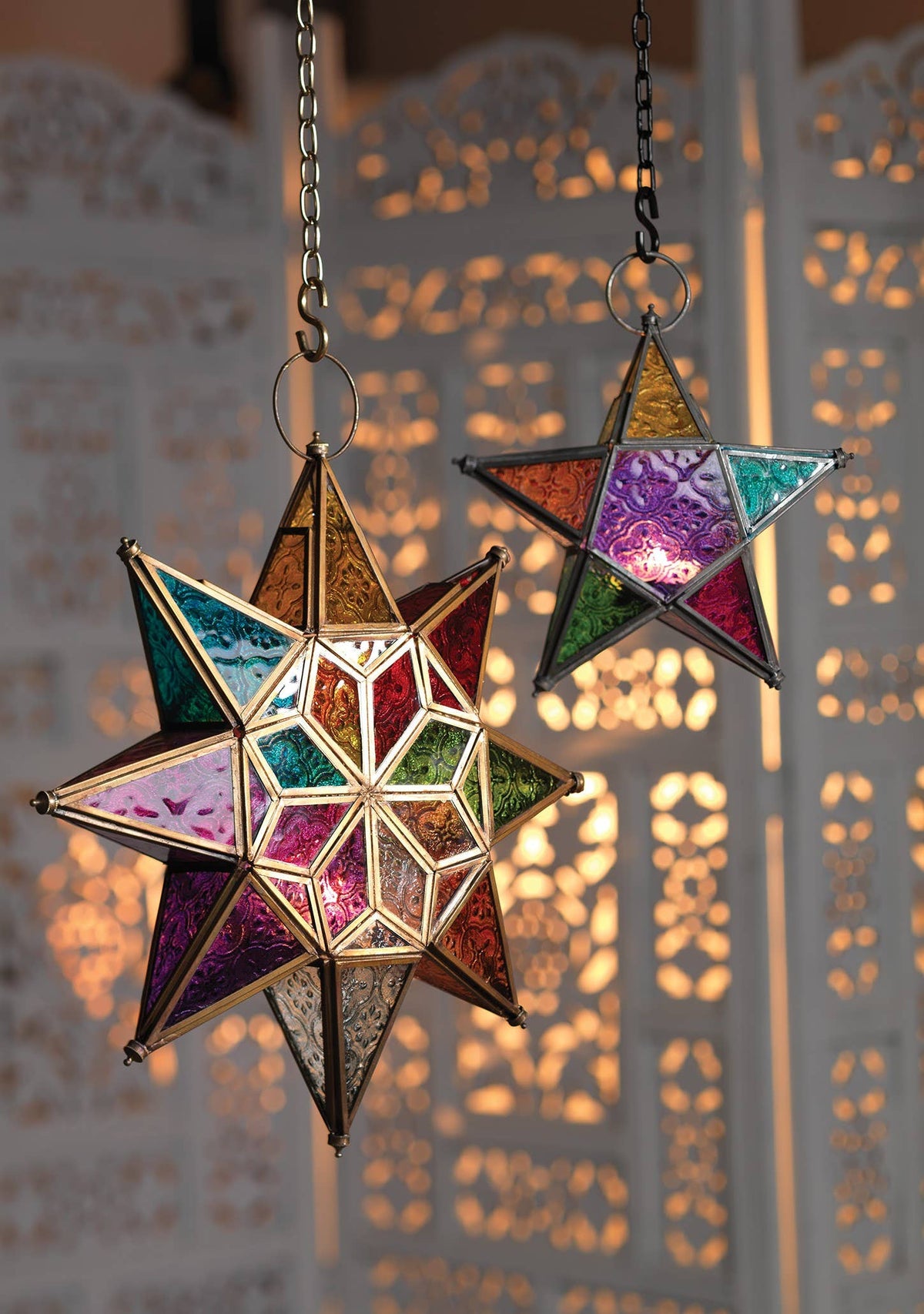 Moroccan Style Large Star Glass Lantern