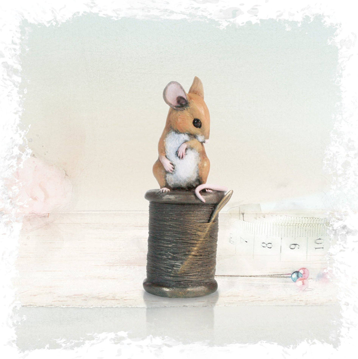 Mouse on Cotton Reel Sculpture