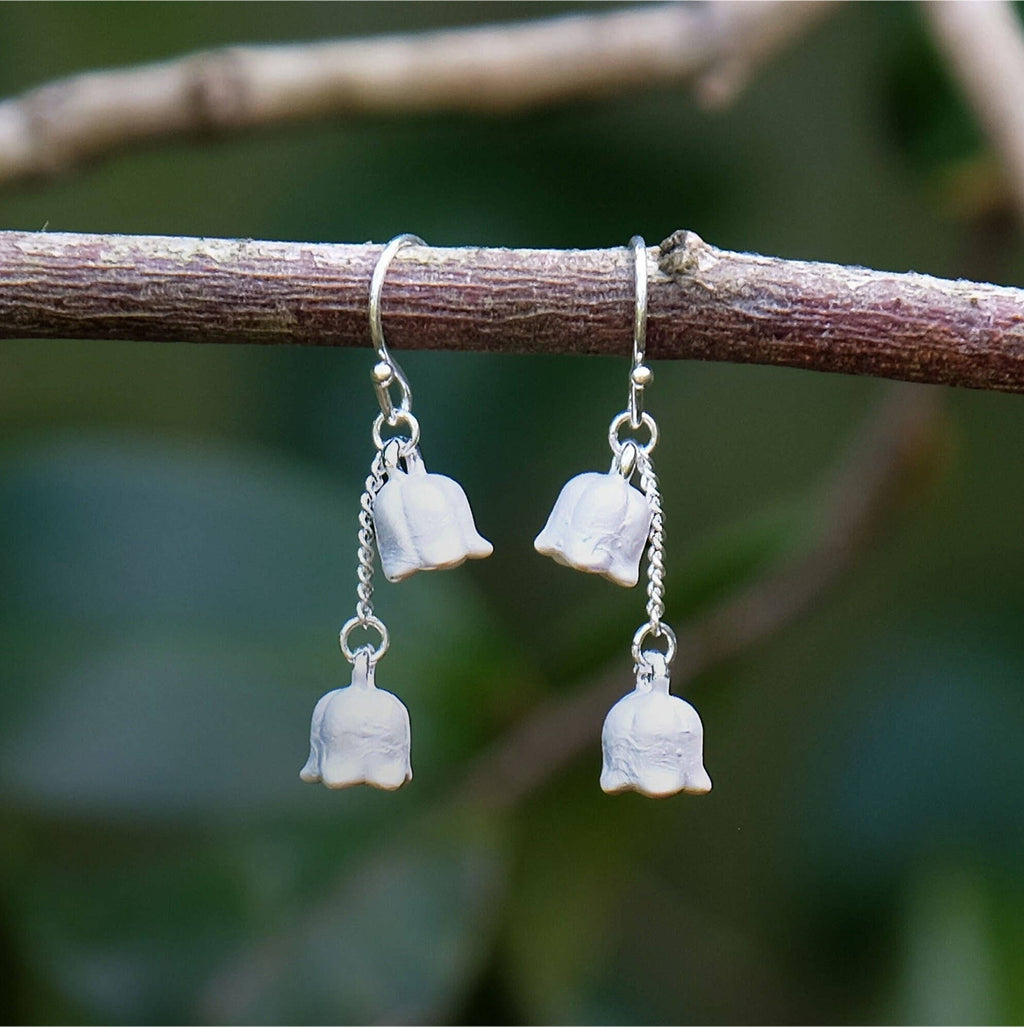 Lily of The Valley Earrings, Silver Plated