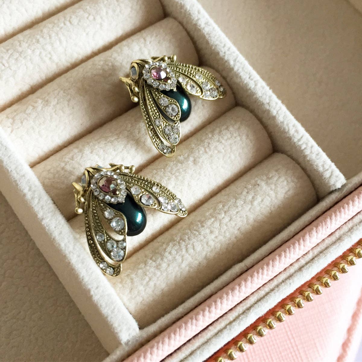Bejewelled Moth Stud Earrings