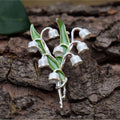 Lily Of The Valley White Flower Brooch