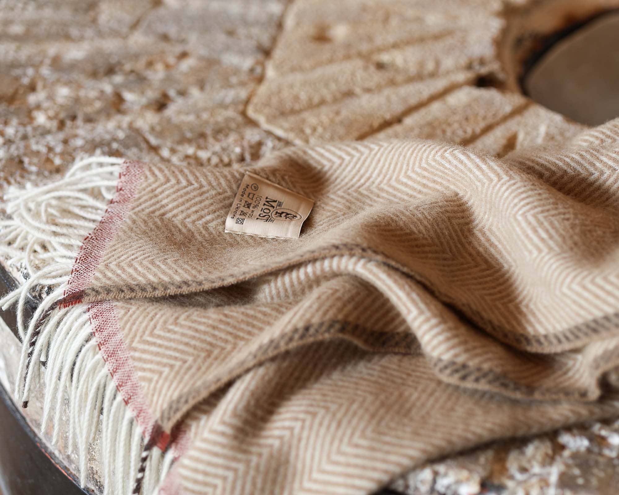 Wool throw blanket Denver Crema