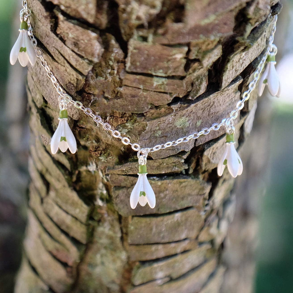 Snowdrop Charm Bracelet, Silver Plated