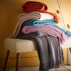 Chenille Throw by Appletree Loft in Terracotta 130 x 180cm
