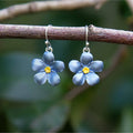 Forget-me-not Drop Flower Earrings, Silver Plated