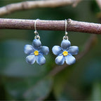 Forget-me-not Drop Flower Earrings, Silver Plated