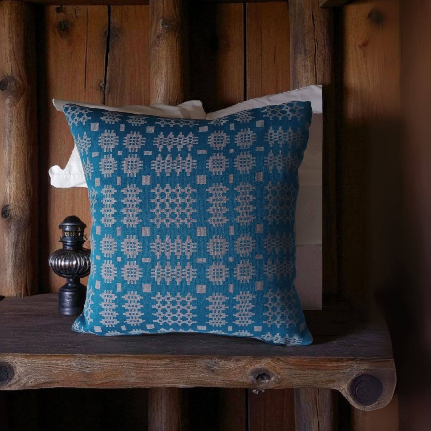 Teal Welsh Tapestry Design Cushion